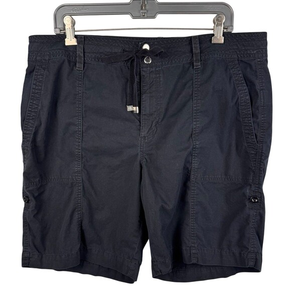 Lauren Ralph Lauren Black Shorts Size 14 Drawstring Cargo 100% Cotton - Picture 1 of 10
